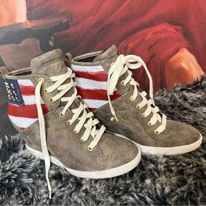 Guess Women's Lace Up Boots in Brown and Red